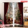 2pcs 2D Flat Printing Merry Christmas Popular Curtains Christmas Holiday Versatile Fabric Without Electricity Holiday
