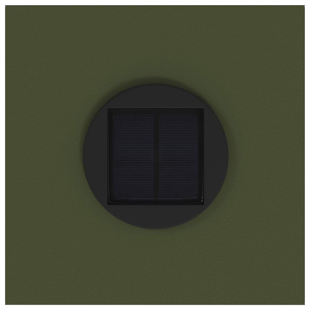 Solar LED Path Light 2 Pcs Olive Green Cold Rolled Steel