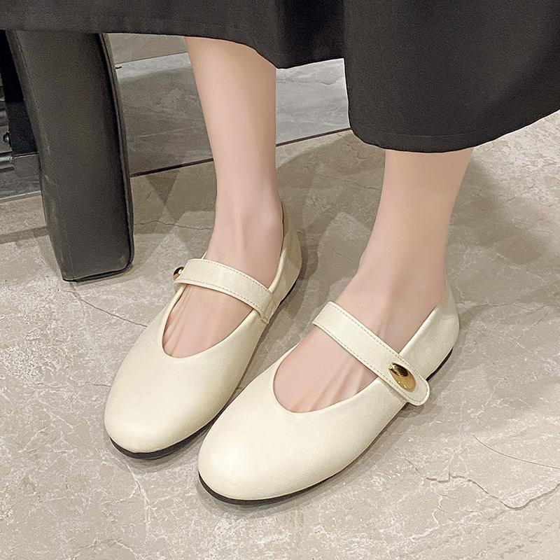 2025 Hochwertige Retro-Stil Rundzehen Damen Mary Jane Schuhe Damen Weiche Sohle Ballerinas Lässig Kleid Streetstyle Schuhe