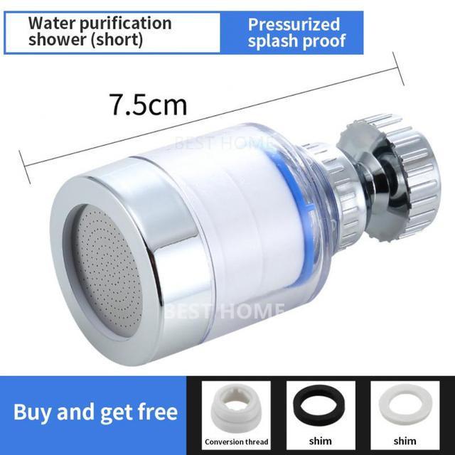 360° Otočný Vodovodní Filtr Kuchyňský Vodovodní Nástavec Vyměnitelná Filtrační Vložka Odstraňuje Chlor Změkčuje Vodu Filtrační Čistič