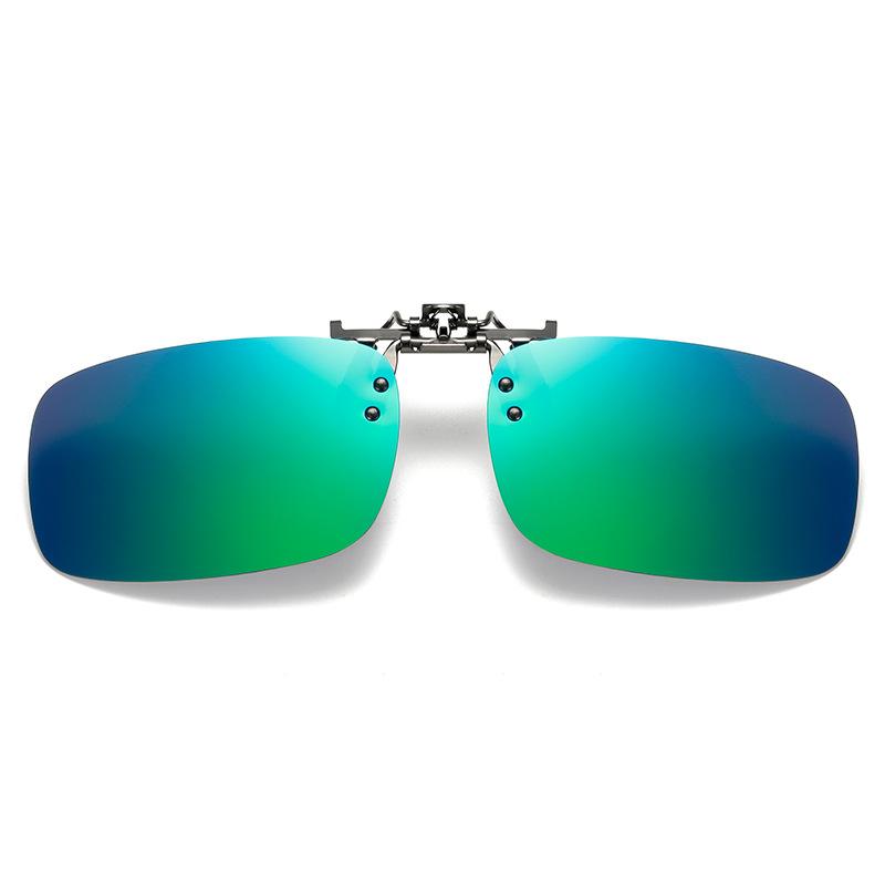 Lunettes de soleil métalliques relevées ultra-légères, Lunettes de soleil à clip polarisées carrées spécifiques pour conducteur et pêche