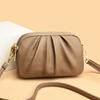 Women's Pleated Crossbody Bag Three Layer Zipper Large Capacity Fashionable Casual Premium Top Shoulder Bag