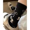 Girls Spring and Autumn New Pure Cotton Sweet Small Bow In The Tube Pile Socks
