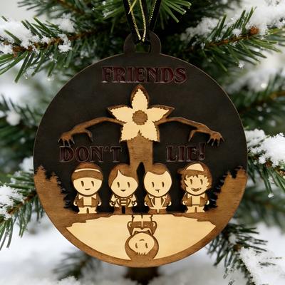 Friends Don't Lie Christmas Ornament 2D Acrylic Christmas Tree Decoration Friendship Gift for Best Friends