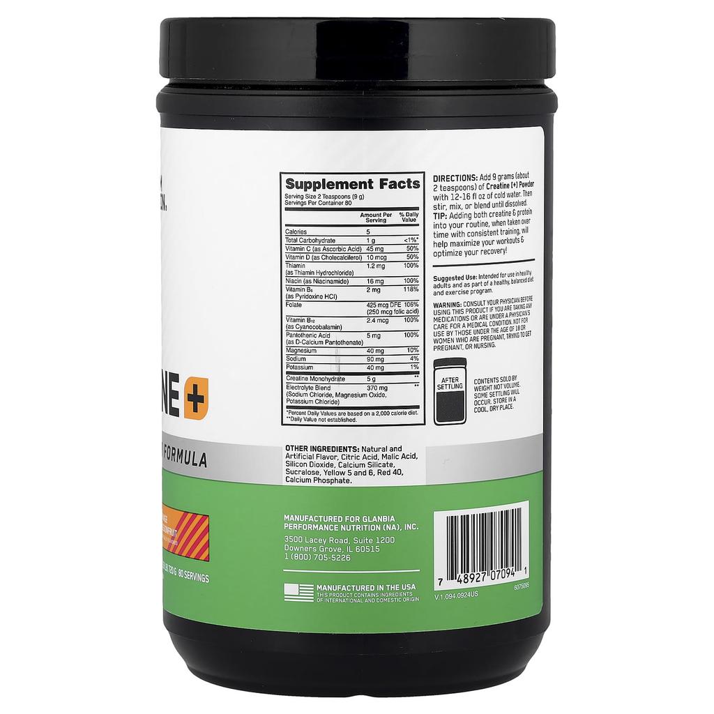 Creatine+, Orange Passion Fruit, 720G(1.58 Pfund)