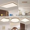 Walnut Wood Grain Ceiling Light: Full Spectrum Eye Protection Chandelier for Living Room, Bedroom, and Dining Room