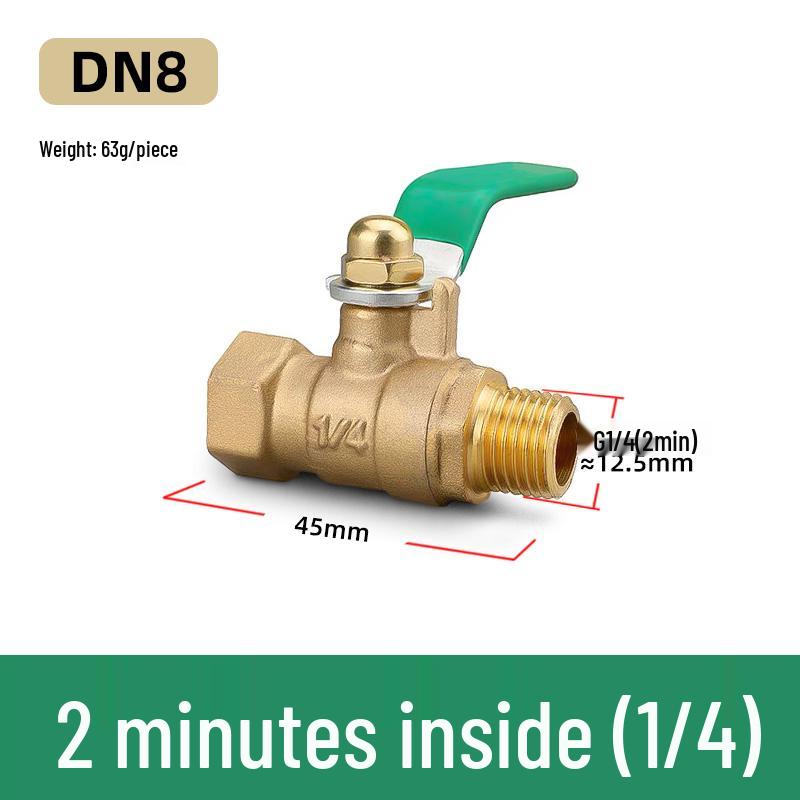Copper DN20 Thickened Water Valve, Internal/External Thread, Pneumatic Ball Switch, 2-Point One-Piece Design