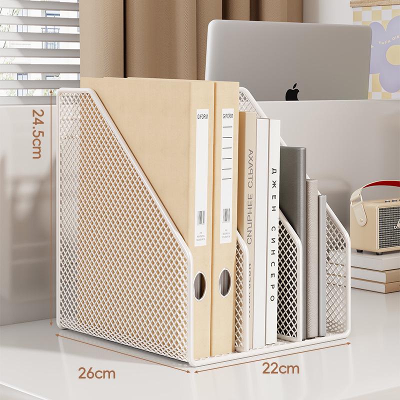 Metal Desktop File Organizer: Hanging Shelf & Storage Basket
