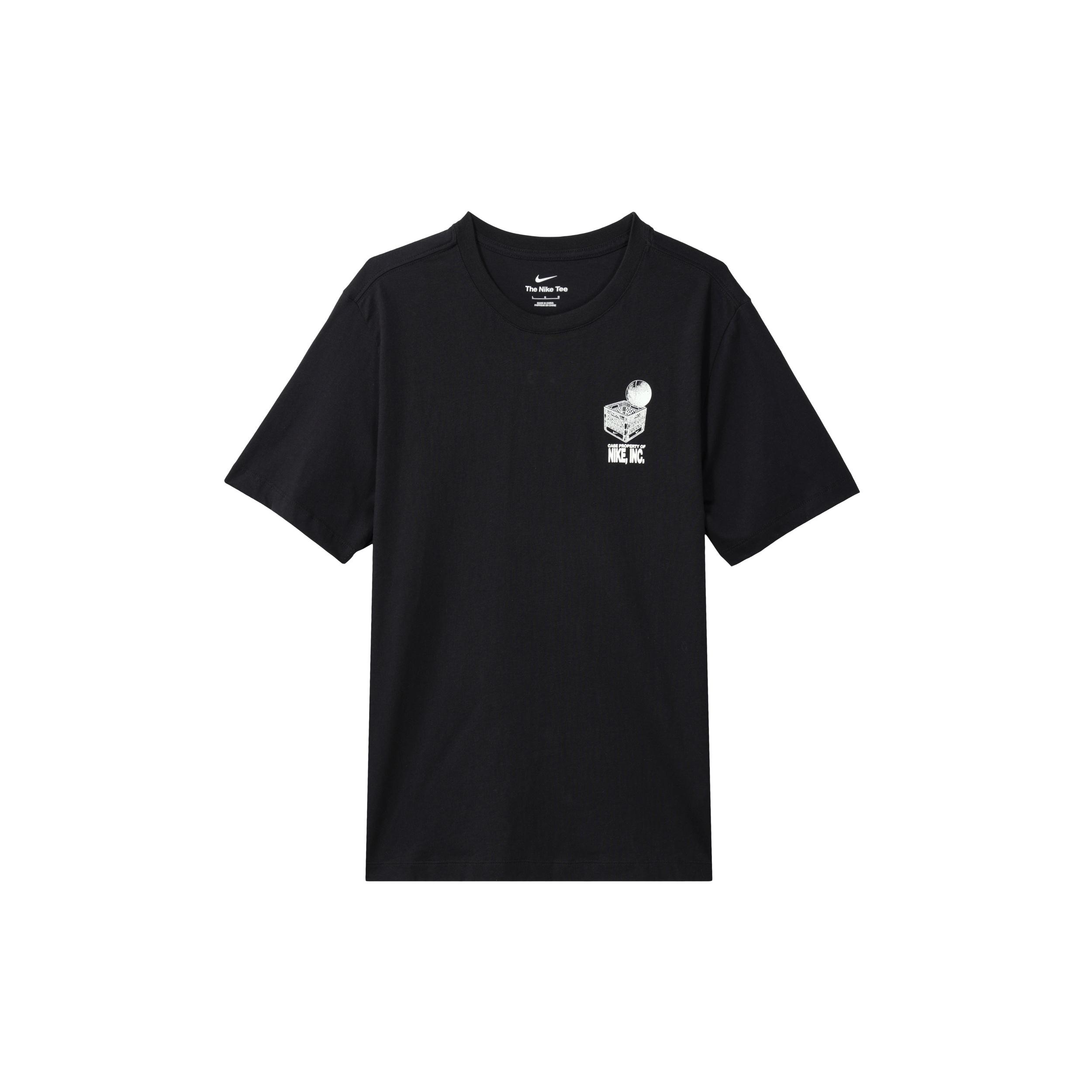 Men s Nike Logo Geometry Pattern Printing Round Neck Short Sleeve Black T-Shirt DR7638-010 M