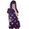 Summer Pajamas Women'S Sweet And Cute Style Cartoon Comfortable Casual Short-Sleeved Shorts Loungewear Set