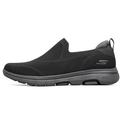 Go Walk 5 Fabric Comfortable Versatile Shock Absorbing Durable Supportive Lightweight Low Top Casual Shoes Men Sneakers Black 216038-BKCC