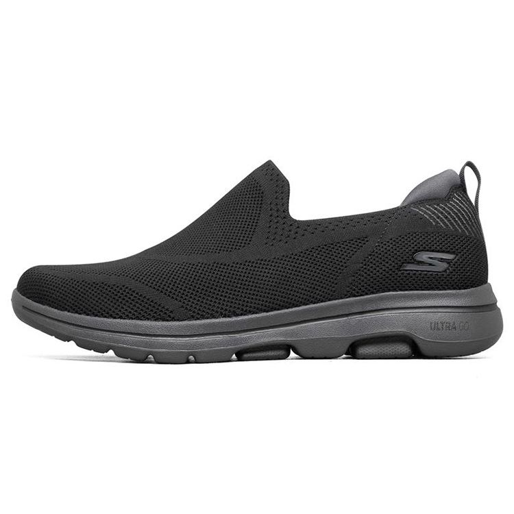Skechers Go Walk 5 Тканевые Удобные Универсальные Амортизирующие Прочные Поддерживающие Легкие Низкие Повседневные Кроссовки Мужские Черные 216038-BKCC 43.5