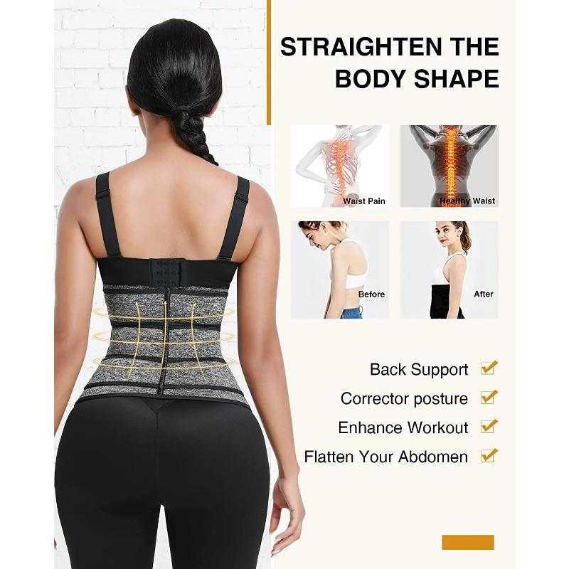 Women Waist Trainer Cincher 3 Straps - Tummy Control Sweat Girdle Workout Slim Belly Band for Weight Loss