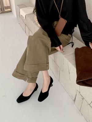 Damenschuhe mit quadratischer Spitze, Keilabsatz, Einzelne Schuhe, Abendschuhe 2025 neu, dünn, flachmündig, weiches Leder, dicke Sohle, erhöhend, Arbeitsdamenschuhe