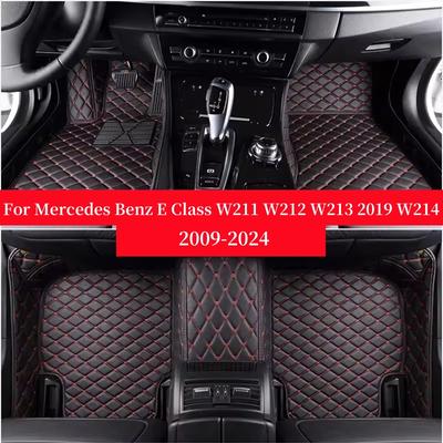Car Floor Mats For Mercedes Benz E Class W211 W212 W213 2019 W214 Flash Mat Leather Custom Foot Pads Automobile Carpet Cover