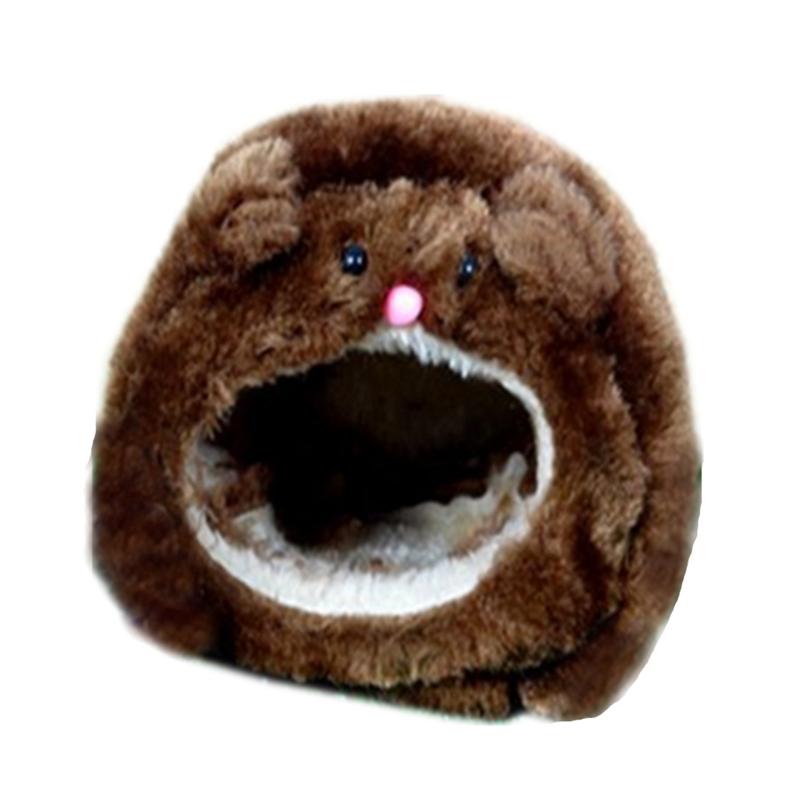 

Теплая кровать-пещера для кролика, домик с дизайном медведя, укрытия, аксессуары для клетки для карликового кролика, хомяка, хорька X3UC