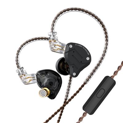 KZ ZS10PRO Wired In-Ear Headphones (4BA+1DD) - Gaming Earphones/In-Ear Monitors with Aluminum Alloy and Resin Housing, Built-in Microphone, Detachable