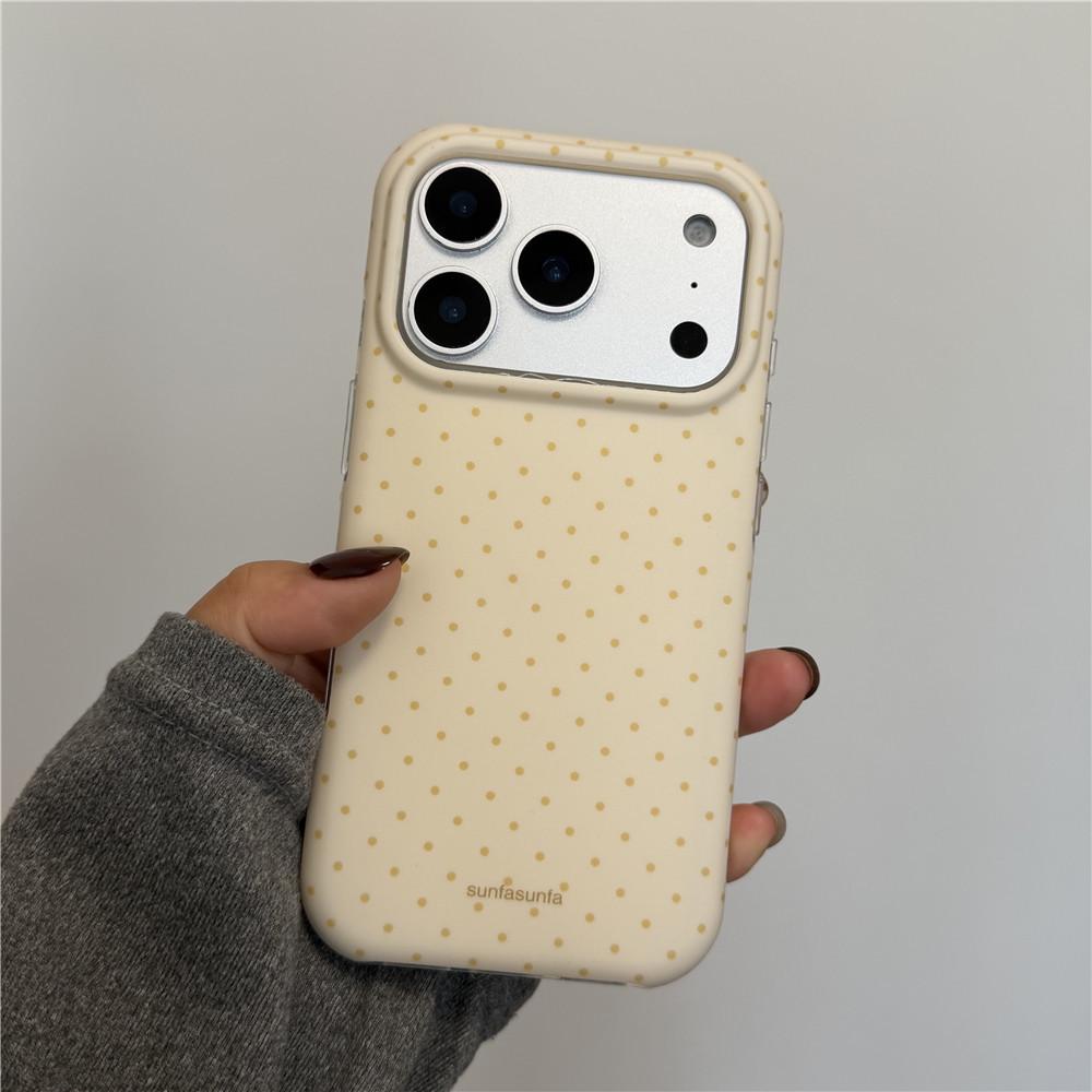 Korean Style Polka Dot Phone Case for Apple 17 Pro Max & 15 Pro Max - Soft IMD13/1