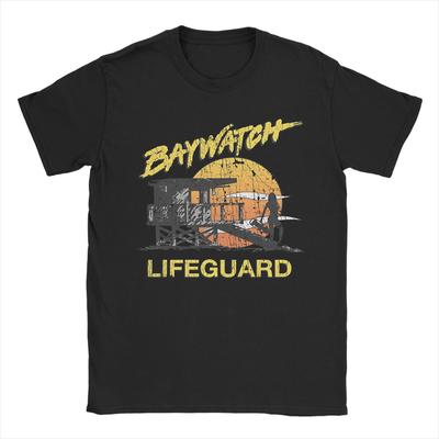 Oversized T Shirt Summer Baywatch Lifeguard Sunset 1989 Hipster T Shirts  Cotton Tshirt Men Aesthetic Short Sleeve Top Tees