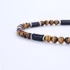 GAVU Men's 50cm Tiger Eye and Onyx Power Stone Necklace for Increased Fortune