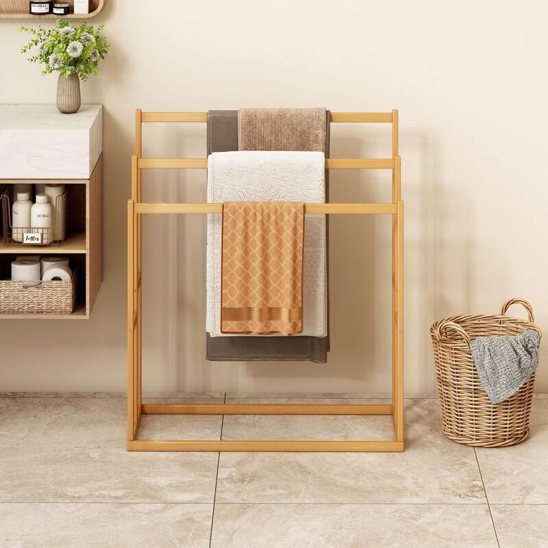 Bamboo Freestanding Towel Rack