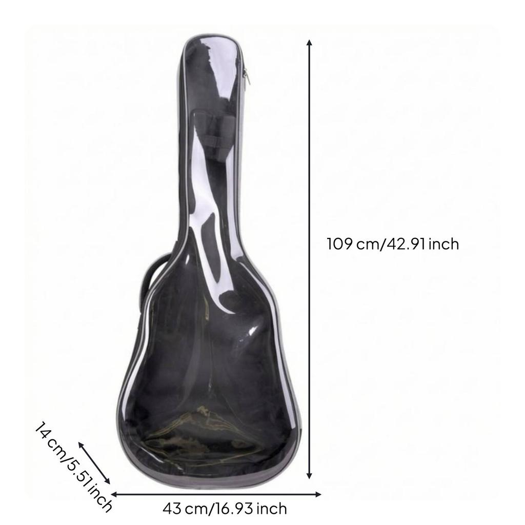 Transparent Guitar Bag Rubber Bottom Musical Gear Thick Padding