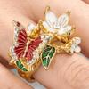 Oil Dripping Butterfly Ring Elegant Finger Jewelry Sweet Opening Finger Ring  Ladies Jewelry