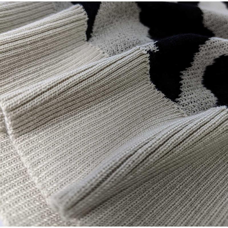 Casual Loose Knitted Leopard Print Pullovers Autumn Winter Women's Sweater New O-neck Full Sleeve Pullover