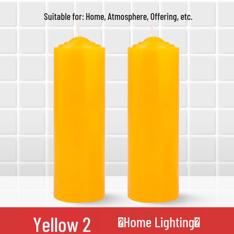 Smokeless Odorless Long-Lasting Emergency Candles: White, Yellow, Red, Thick Cylindrical for Holidays