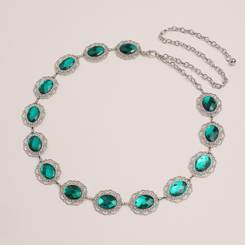 New Women's Big Diamond Waist Chain Hollow Beautiful Metal Waist Chain Women Luxury Exquisite Women Waist Chain