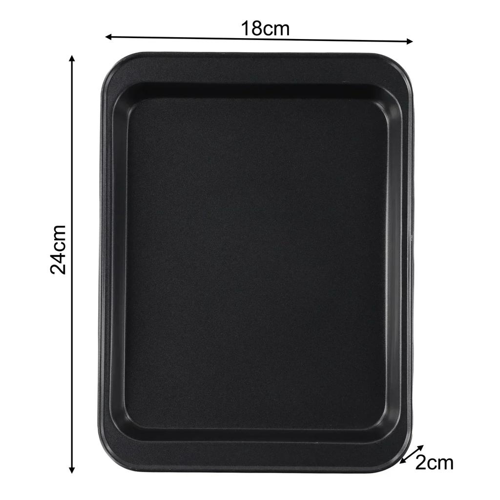 For Baking Bread Easy Clean Baking Tray Bread Cake Baking Tray Oven Use Color Black Rectangular Uniform Heat Distribution