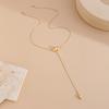Simple Water Drop Pendant Necklace for Women 2025 Trendy Long Thin Chain Necklace Aesthetic Y2K Irregular Geometric Jewelry Gift