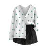 Women's V Neck Top Printing Thickened Plush Cashmere Warm Long Top