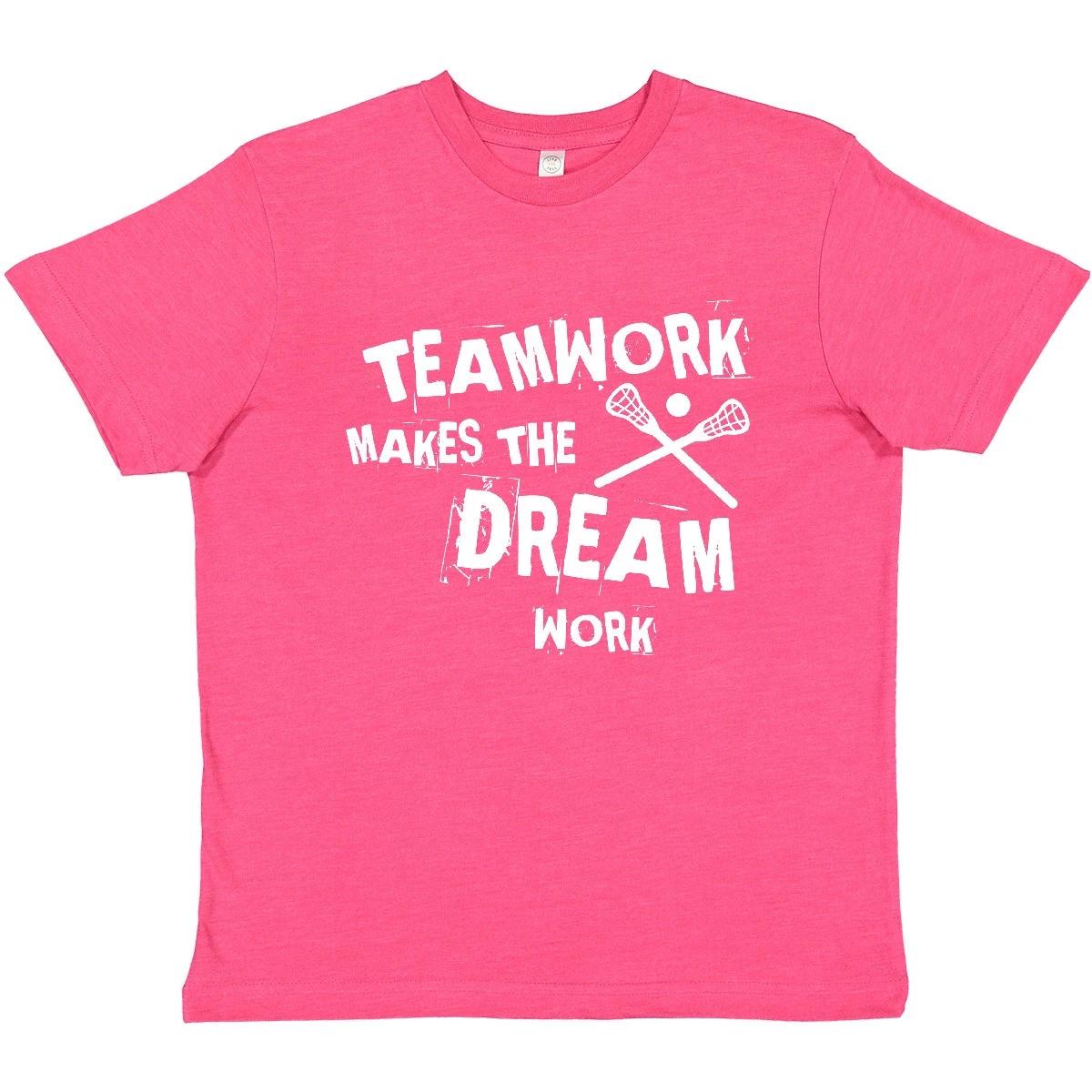 Inktastic Lacrosse Teamwork Youth T-Shirt Dream Work Ball Stick Coach Mom Dad 150