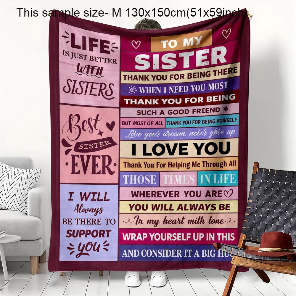 PC Gift Blanket To My Wife To Family Members Flannel Thin Blankets for Birthday Mothers Day Gift Perfect Gifts Four Season Use