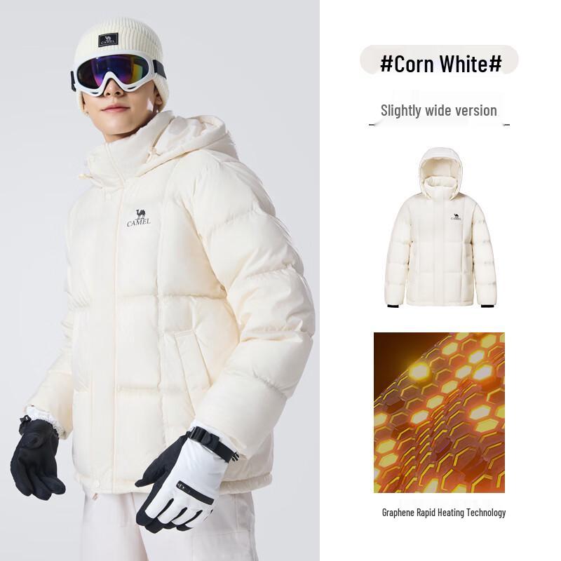 Camel M34CA6B656 Unisex Hooded Duck Down Jacket