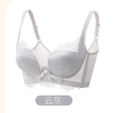 

No steel ring French bra ultra-thin sexy rabbit ear underwear big breasts and small bra close sub-breasts to prevent sagging 75bc through cup