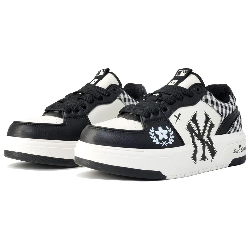 MLB Chunky Liner Slip Resistant Low top Skateboard Shoes Unisex Black White 3ASXCA12N-50WHS(Team113- BOX)