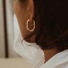 Fashion Gold Color Geometric U-Shape Hoop Earrings For Women Men Punk Hip-Hop Metal Round Circle Earring Party Jewelry Wholesale