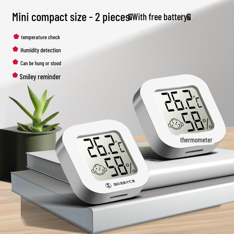 Green Forest Wall-Mounted Digital Thermometer & Hygrometer - High-Precision Indoor Display for Baby Room