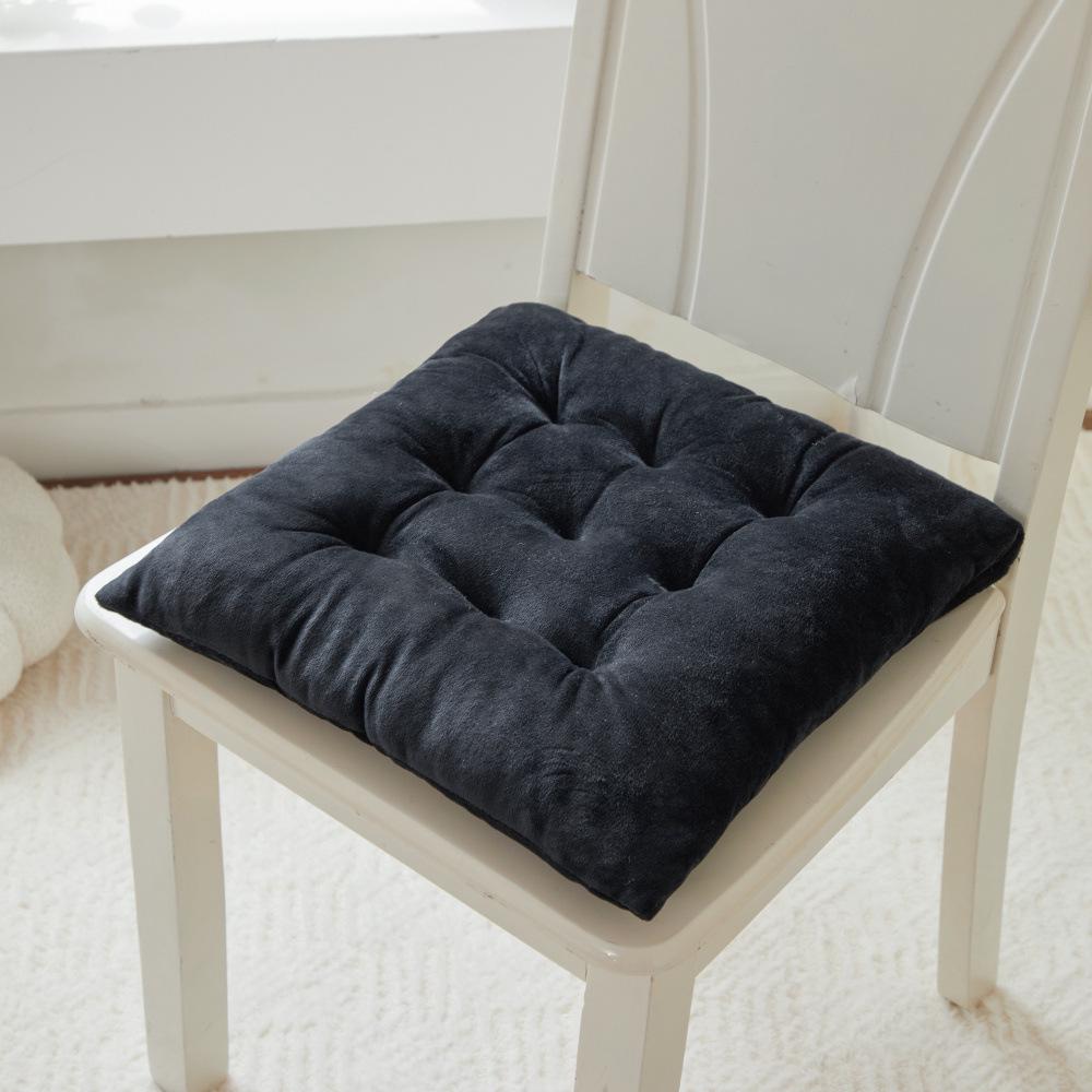 Gold Medal Crystal Velvet Chair Cushion with Straps - Thickened and Pure Color for Office Use