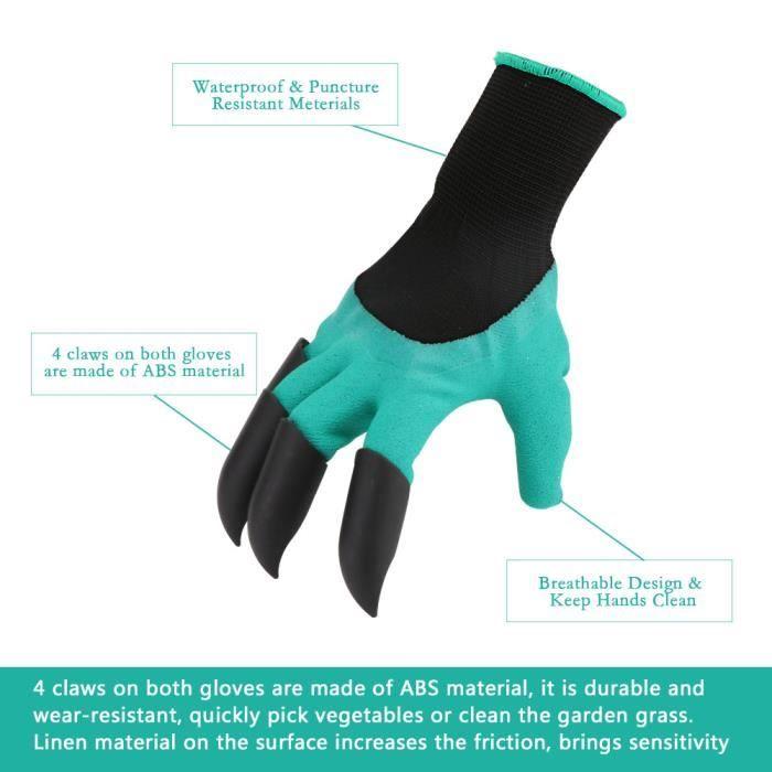 1 Paar Gartenhandschuhe Wasserdicht Gartenarbeit Arbeit Schnitt Handschuhe Krallen Design Gartenhandschuhe Zum Graben Pflanzen Rechen