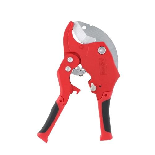 Takagi VPC-200 PVC Cutter for cutting PVC pipes in plumbing, electrical work, DIY, and more. The V-shaped angled blade cuts smoothly and prevents the