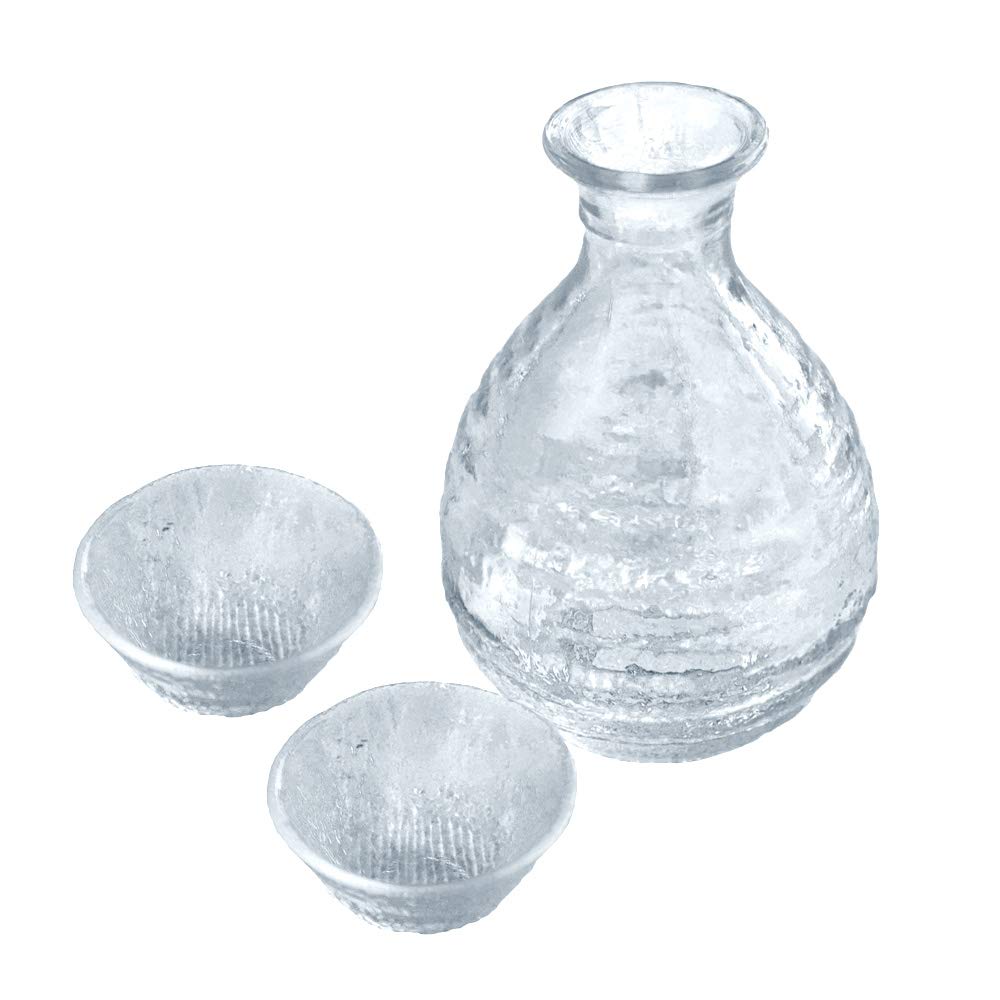 

Tableware East Sake Set: Glass Sake Bottle (225cc) & 2 Sake Cups, Microwave Safe, Made in Japan, Glassware, Sake Set, Sake Cup, Sake Cup