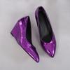 Fashion 2025 Fashion High Heels Women Party Shoes Colorful Brand Modern Ladies Wedges 7cm Pumps Green Purple Blue Plus Size 42 D313