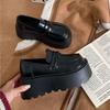 New Chinese heightening leather shoes platform loafers 2025 spring and autumn light pedal popular loafers British single shoes