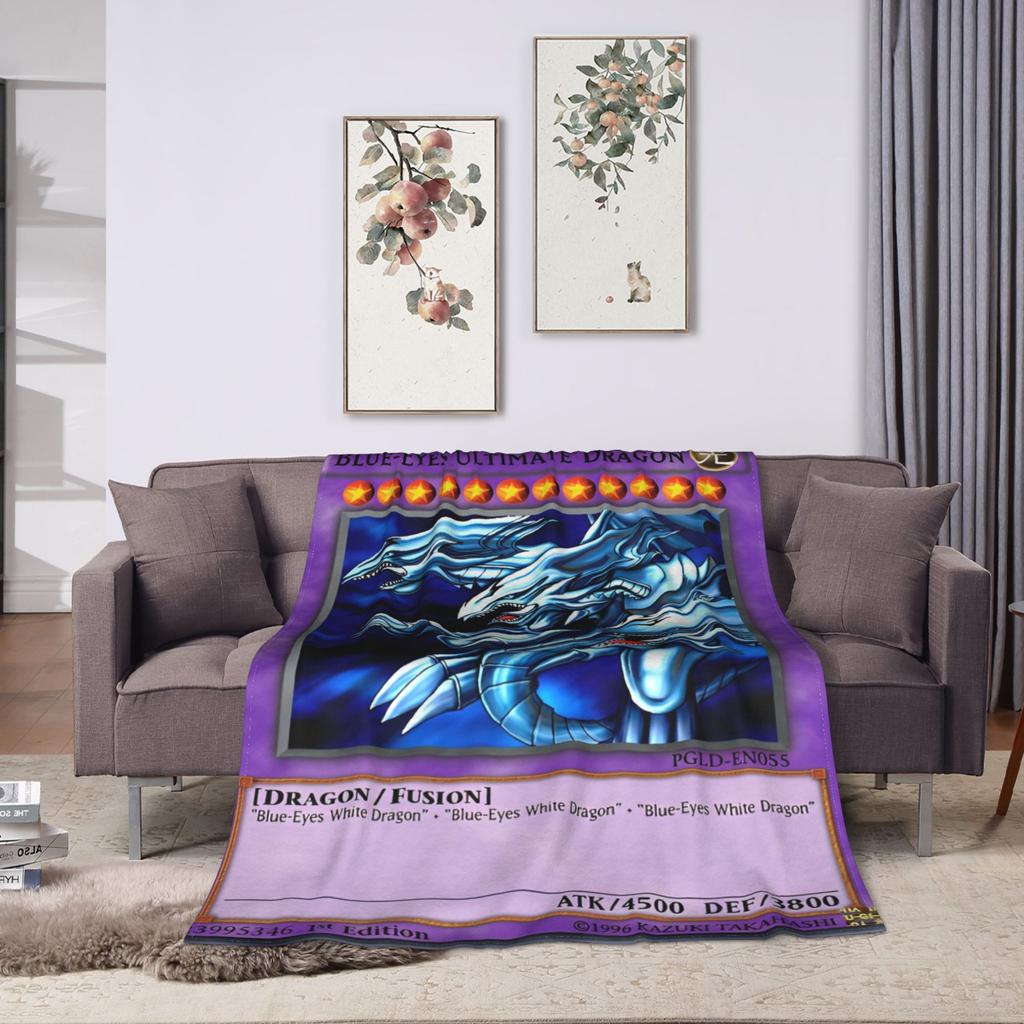 Anime Yu Gi Oh Card Blankets Flannel All Season Multi-function Super Warm Throw Blanket for Bedding Office Quilt