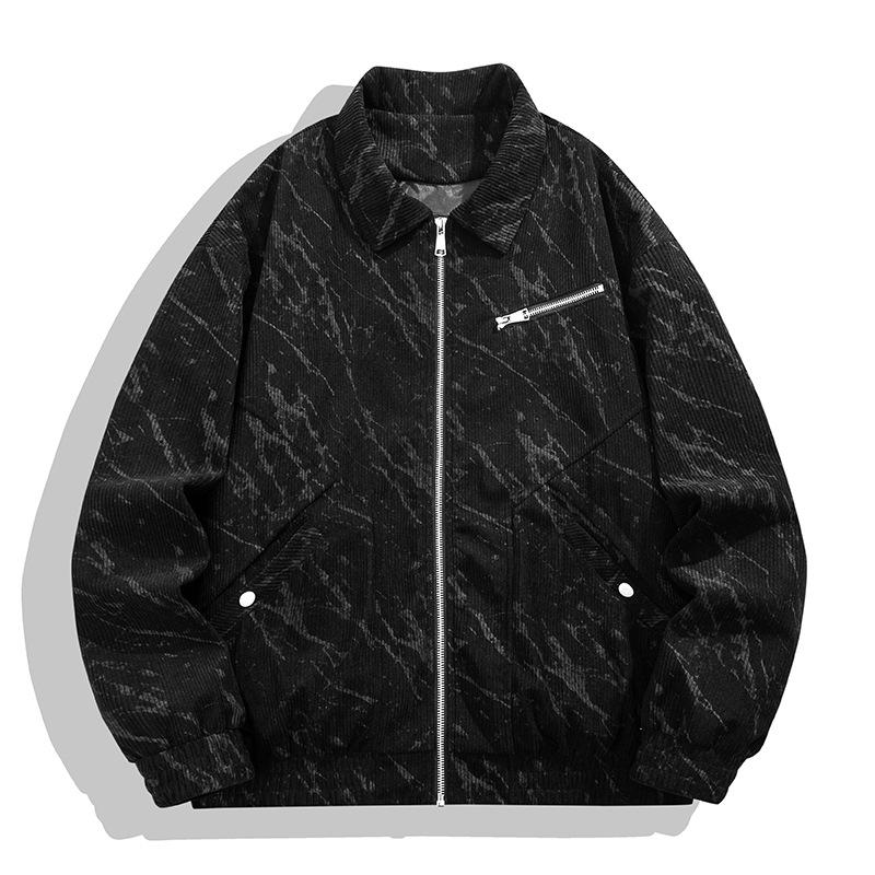 

Весенне-осенняя куртка Мужская куртка Спортивная и повседневная Рабочая одежда Куртка с воротником Универсальный верх M чёрный