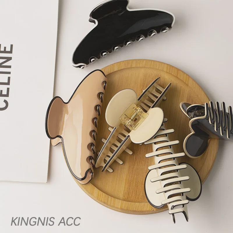 

Korean Large Acetic Acid Hairpin - Elegant Shark Clip for Women
