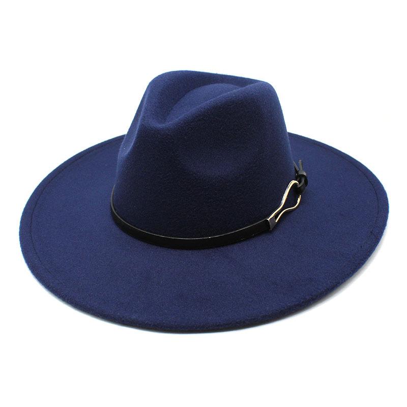 Big Eaves Peach Heart Bump Top Woolen Metal Buckle Top Hat Men'S And Women'S Jazz Hat British Felt Hat